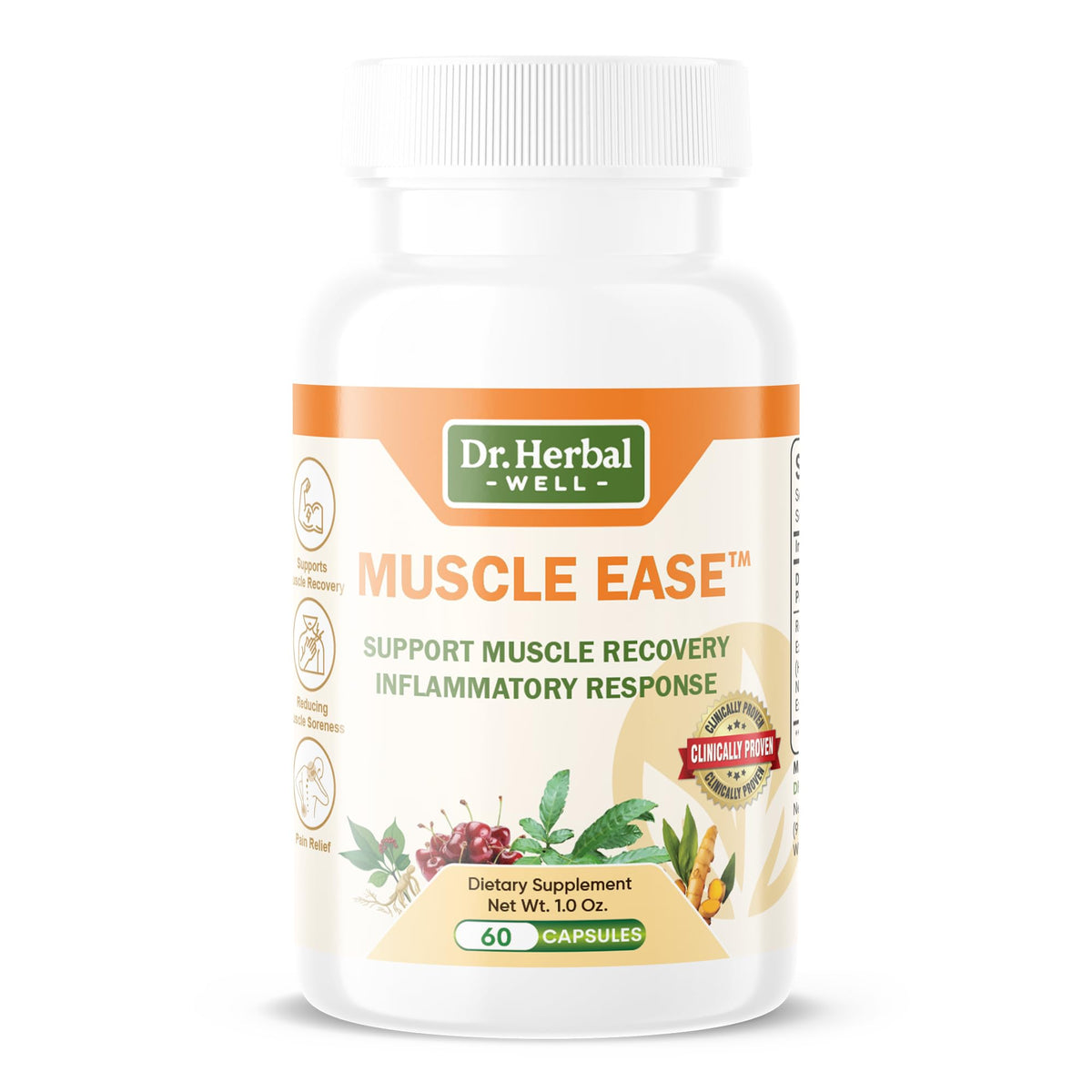 DR. HERBAL WELL Muscle Ease cápsulas para alivio rápido de molestias musculares