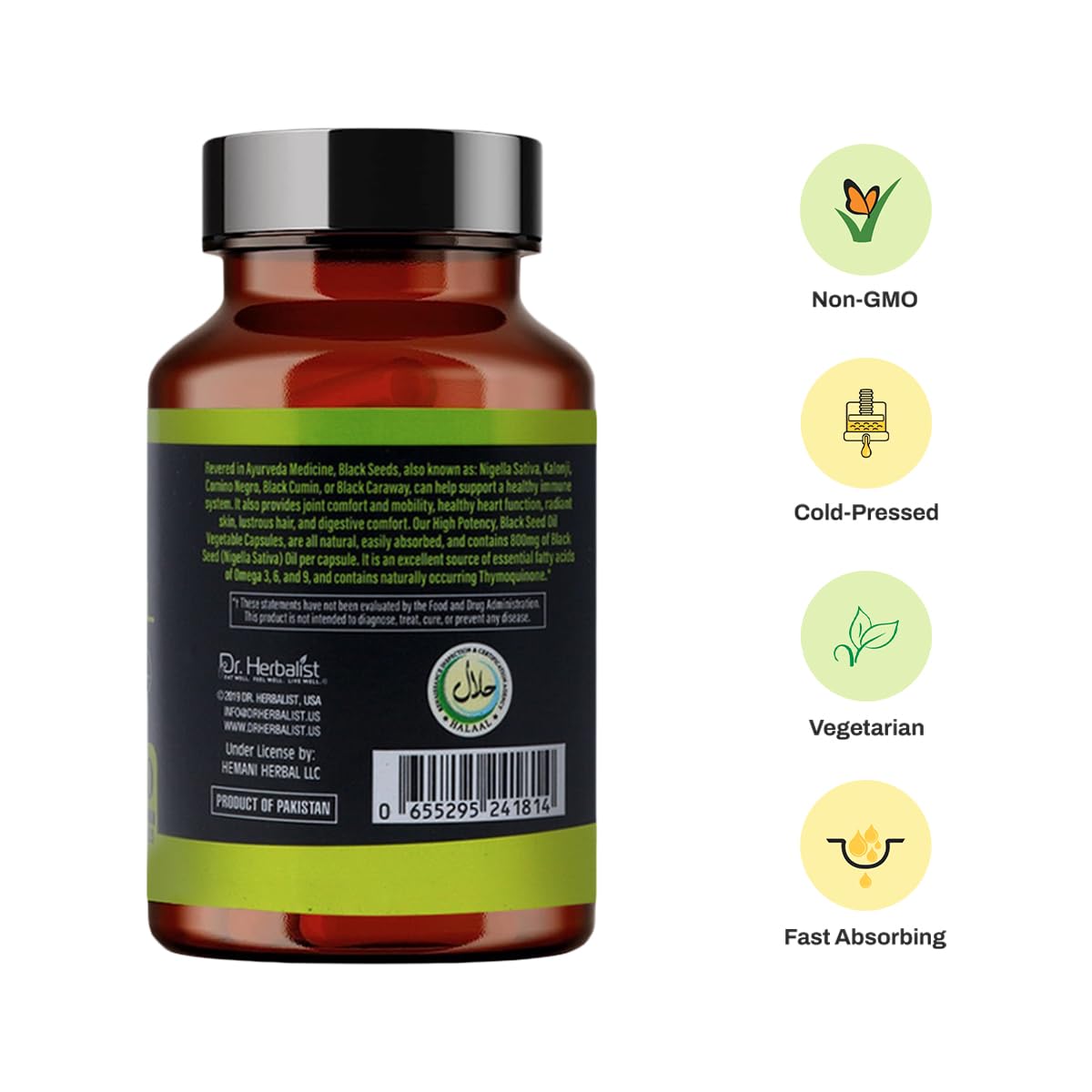 Dr HERBALIST cápsulas sin sabor para uso cómodo