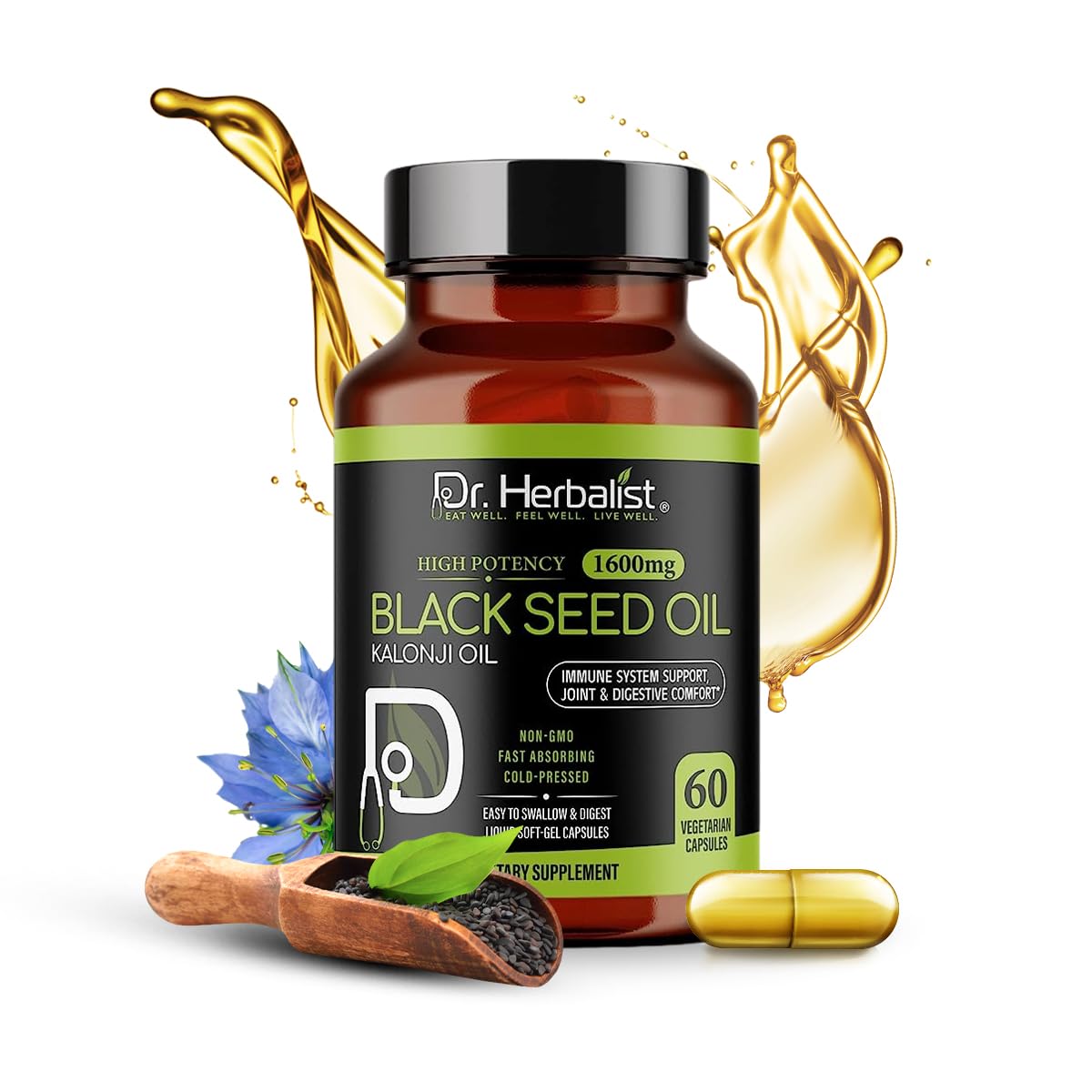 Dr HERBALIST ingrediente puro Nigella sativa para bienestar