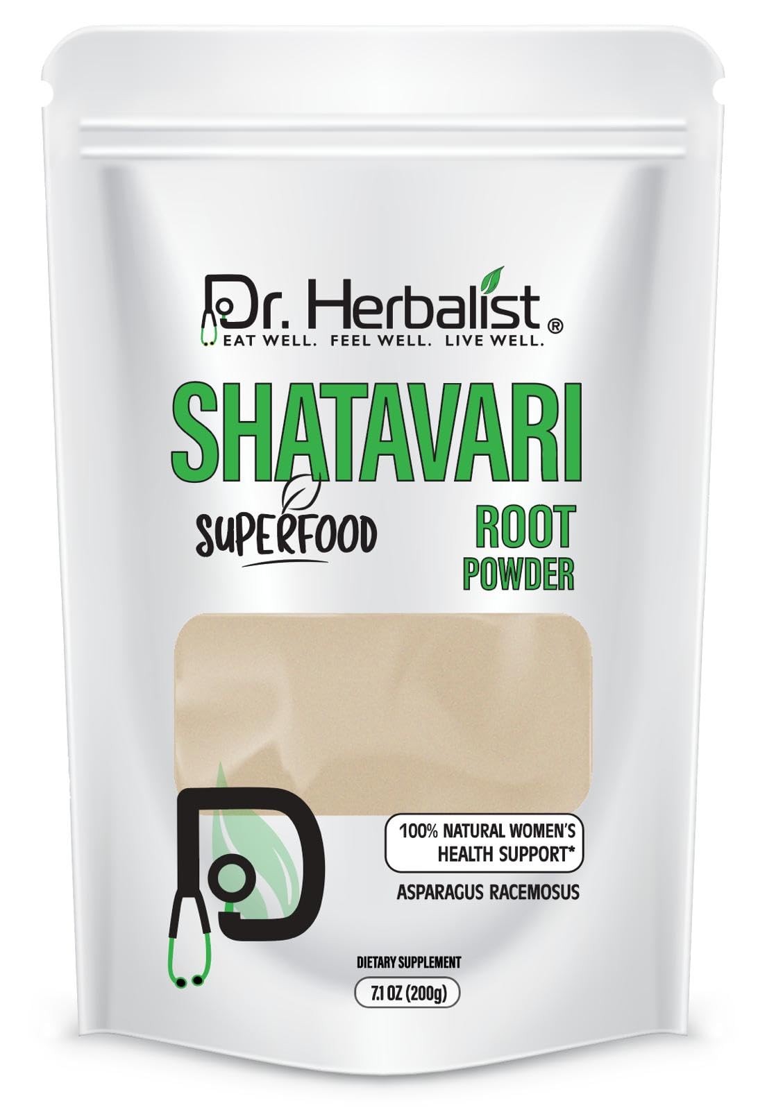 Dr. HERBALIST Shatavari en bote, apoyo al bienestar femenino y equilibrio hormonal