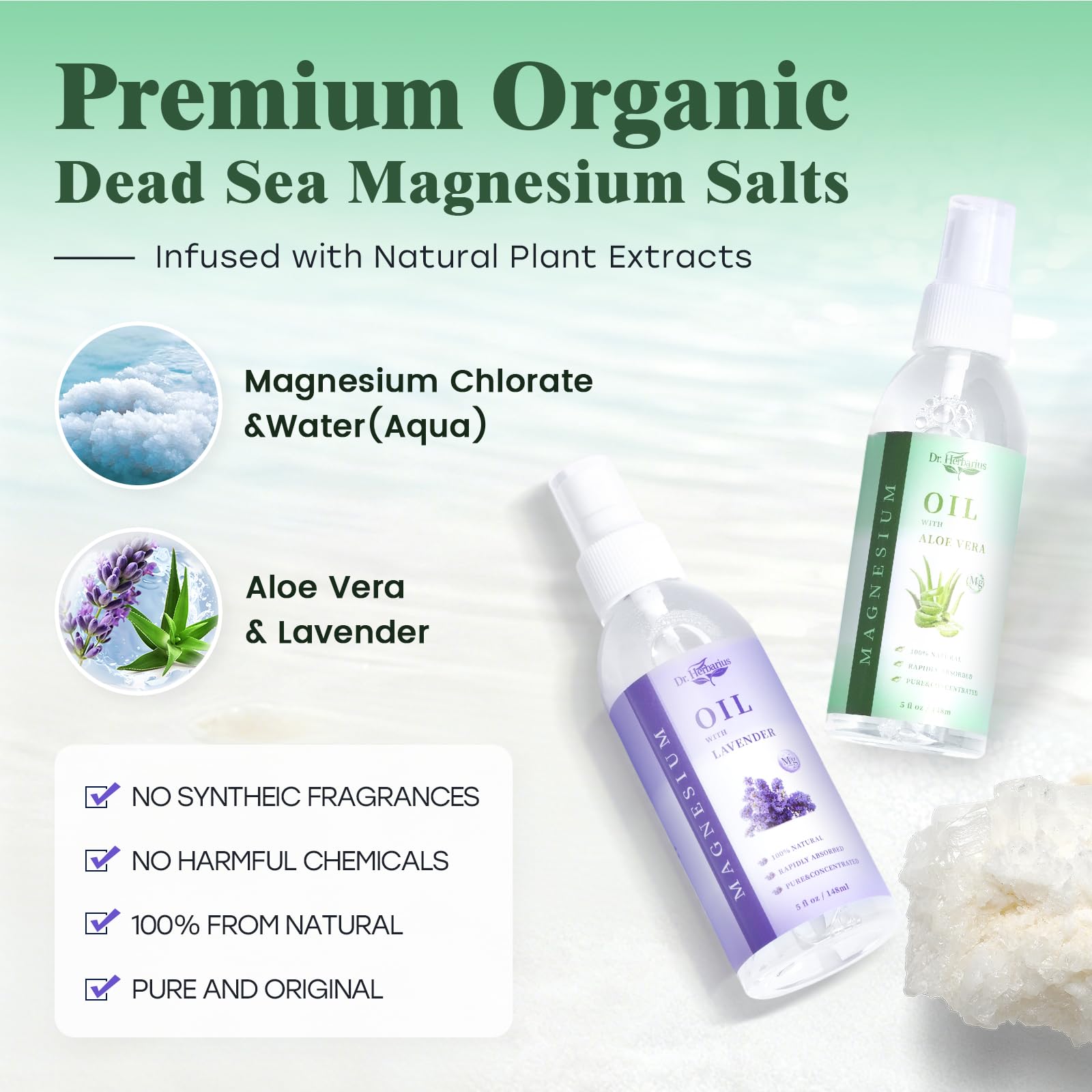 Dr.Herbarius magnesio en aerosol con lavanda para pies, favorece sueño y calma la tensión.