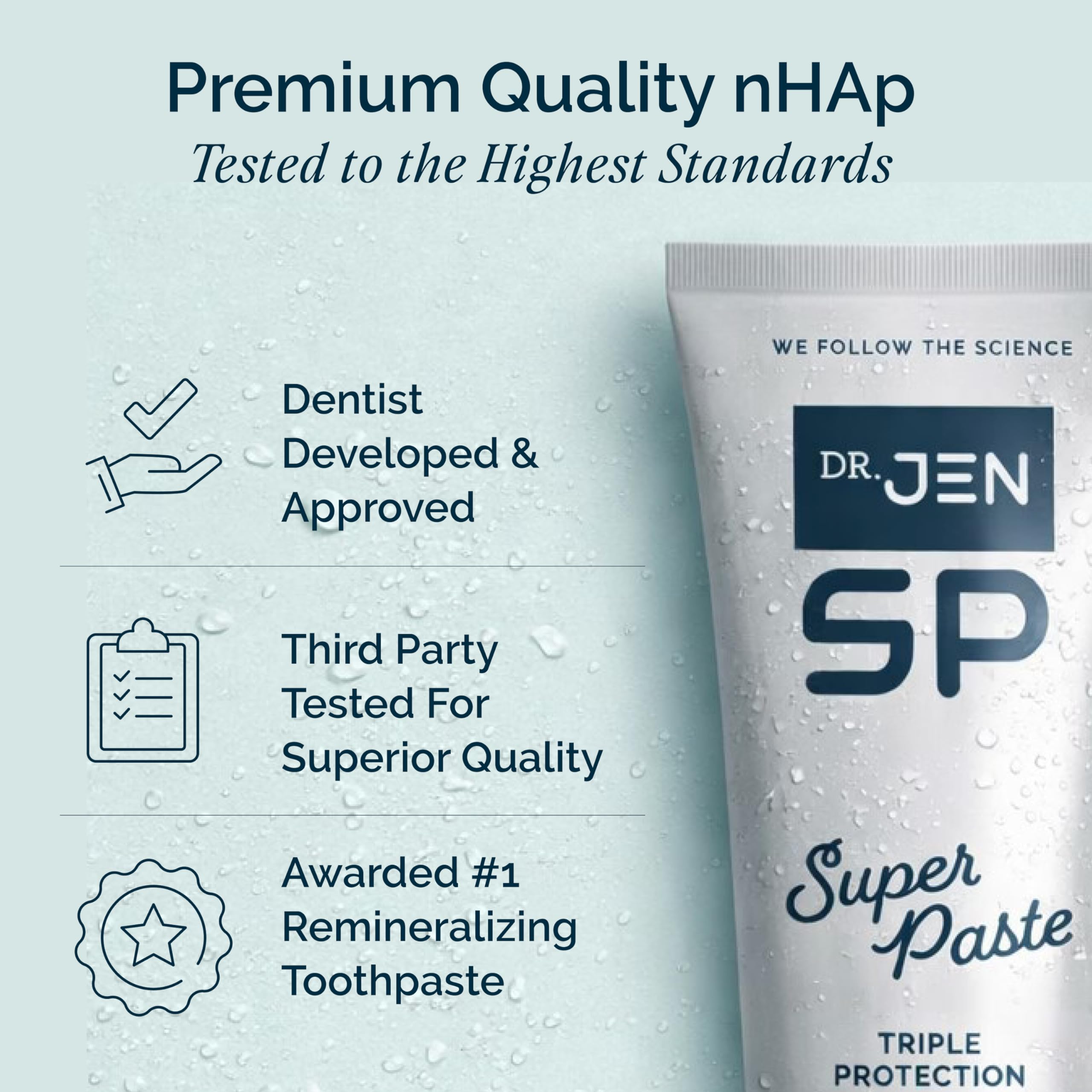 Dr. Jen Super Pasta: fórmula para dientes sensibles sin irritación.