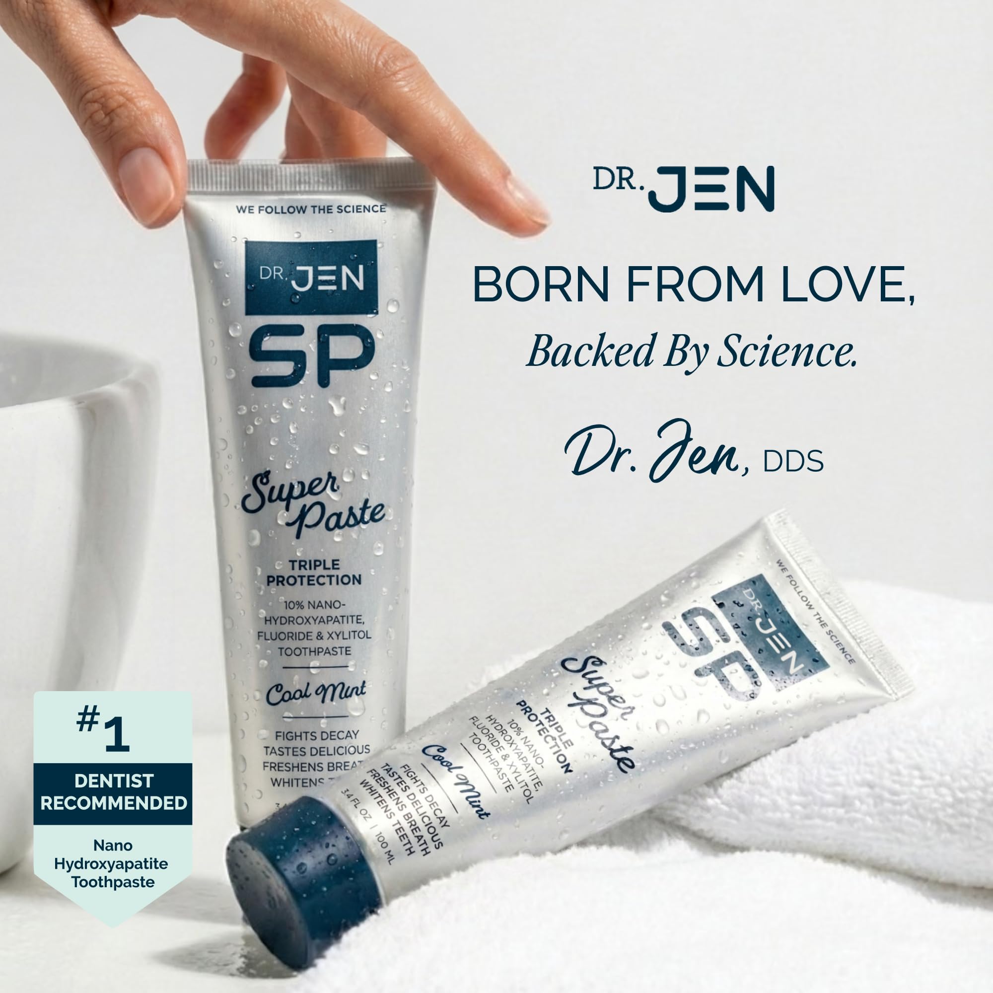 Dr. Jen Super Pasta: uso diario recomendado junto a otros productos.