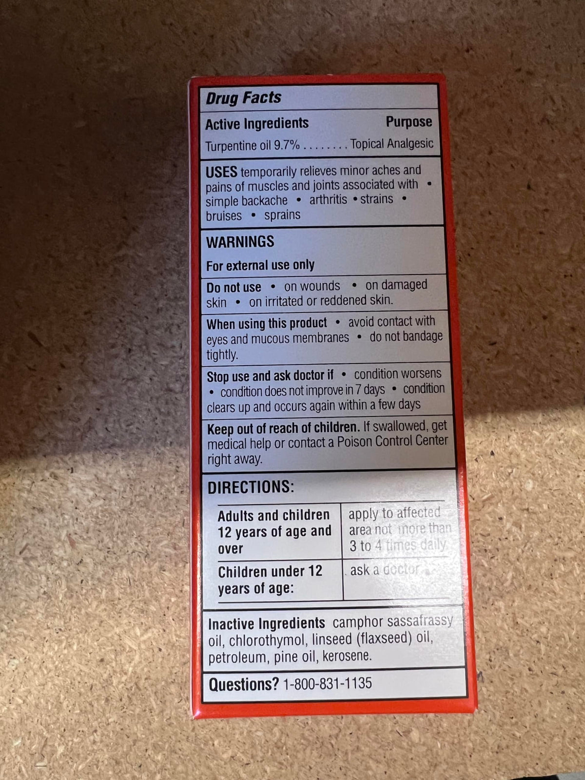 Dr. J.H. McLean aceite de trementina volcánico; uso externo para molestias musculares.