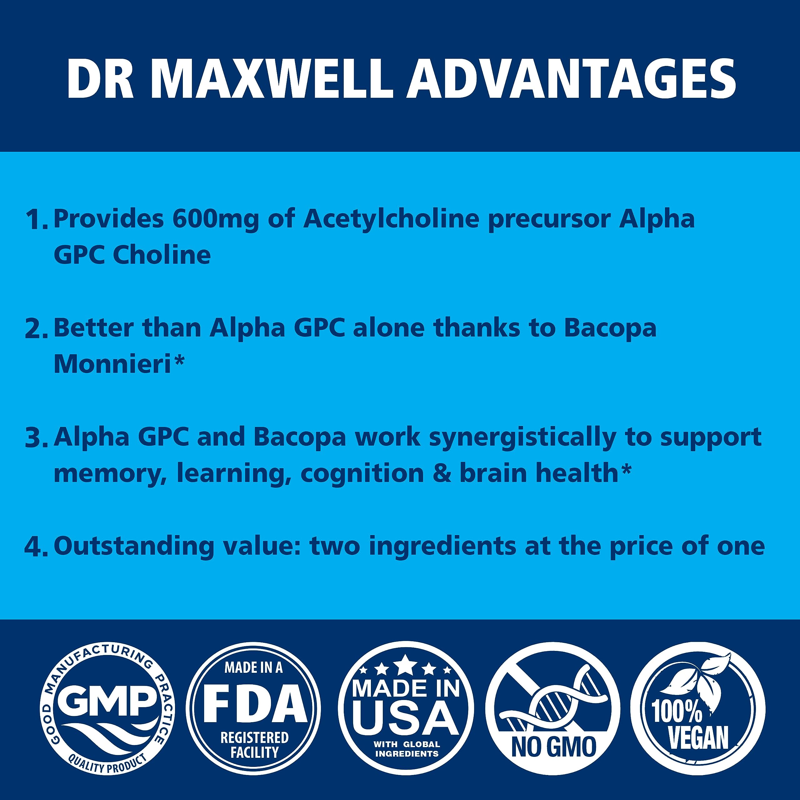 Dr. Maxwell Bacopa Monnieri – cápsulas, apoyo a la cognición.