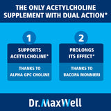 Dr. Maxwell Etiqueta frontal – primer plano de la fórmula dual.
