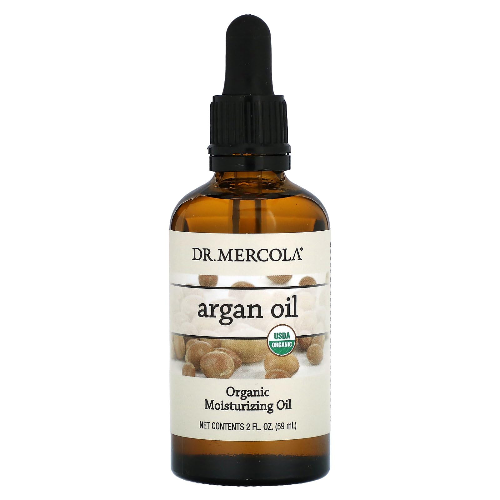 Aceite de argán Dr. Mercola en botella de 2 onzas para piel y cabello