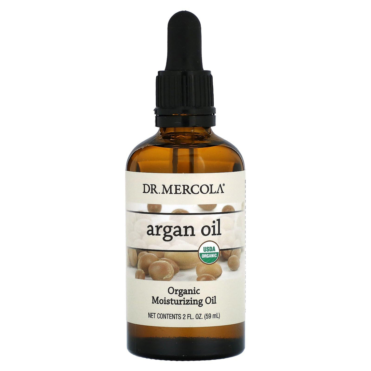 Aceite de argán Dr. Mercola en botella de 2 onzas para piel y cabello