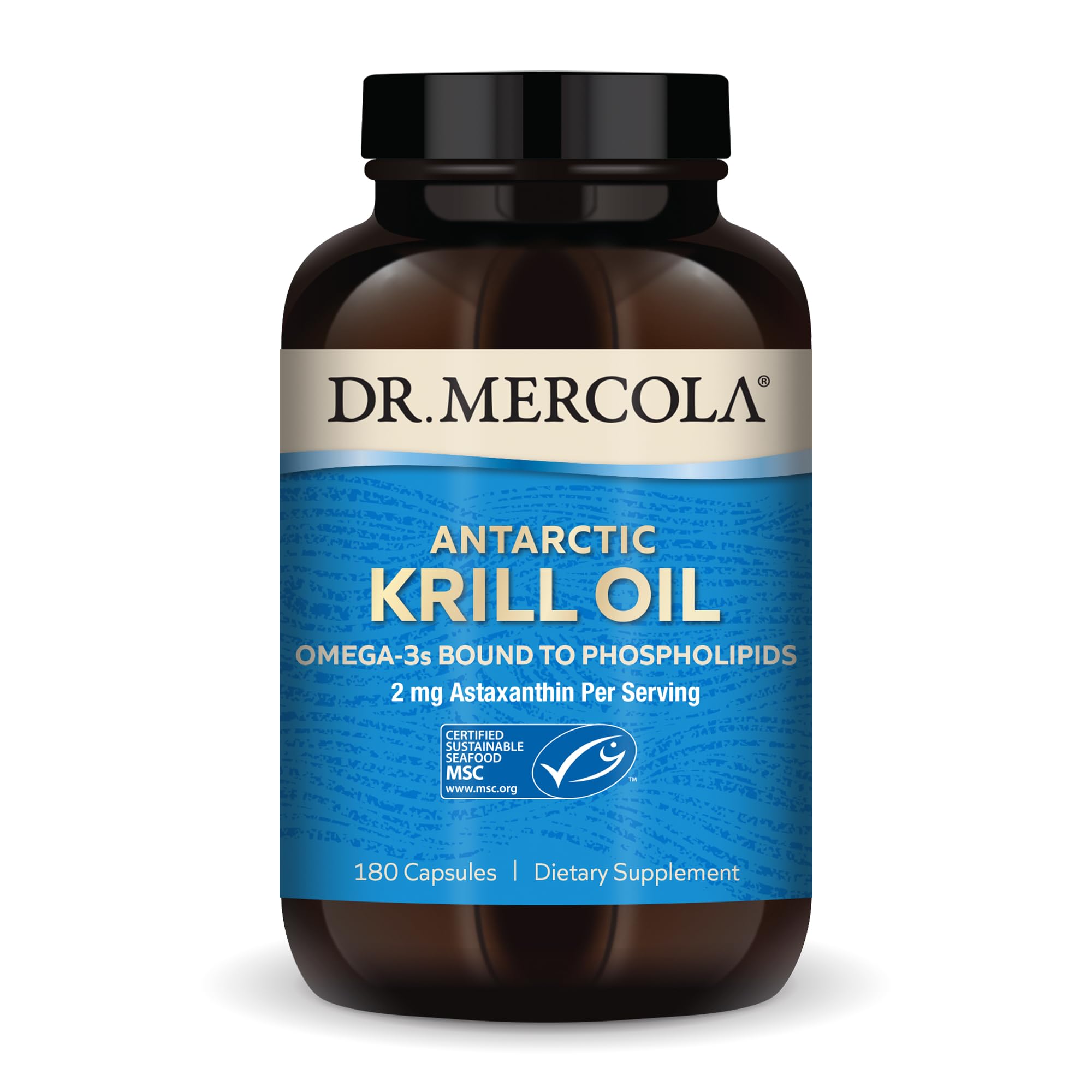 Dr. Mercola aceite de krill antártico en botella con omega-3 de alta calidad