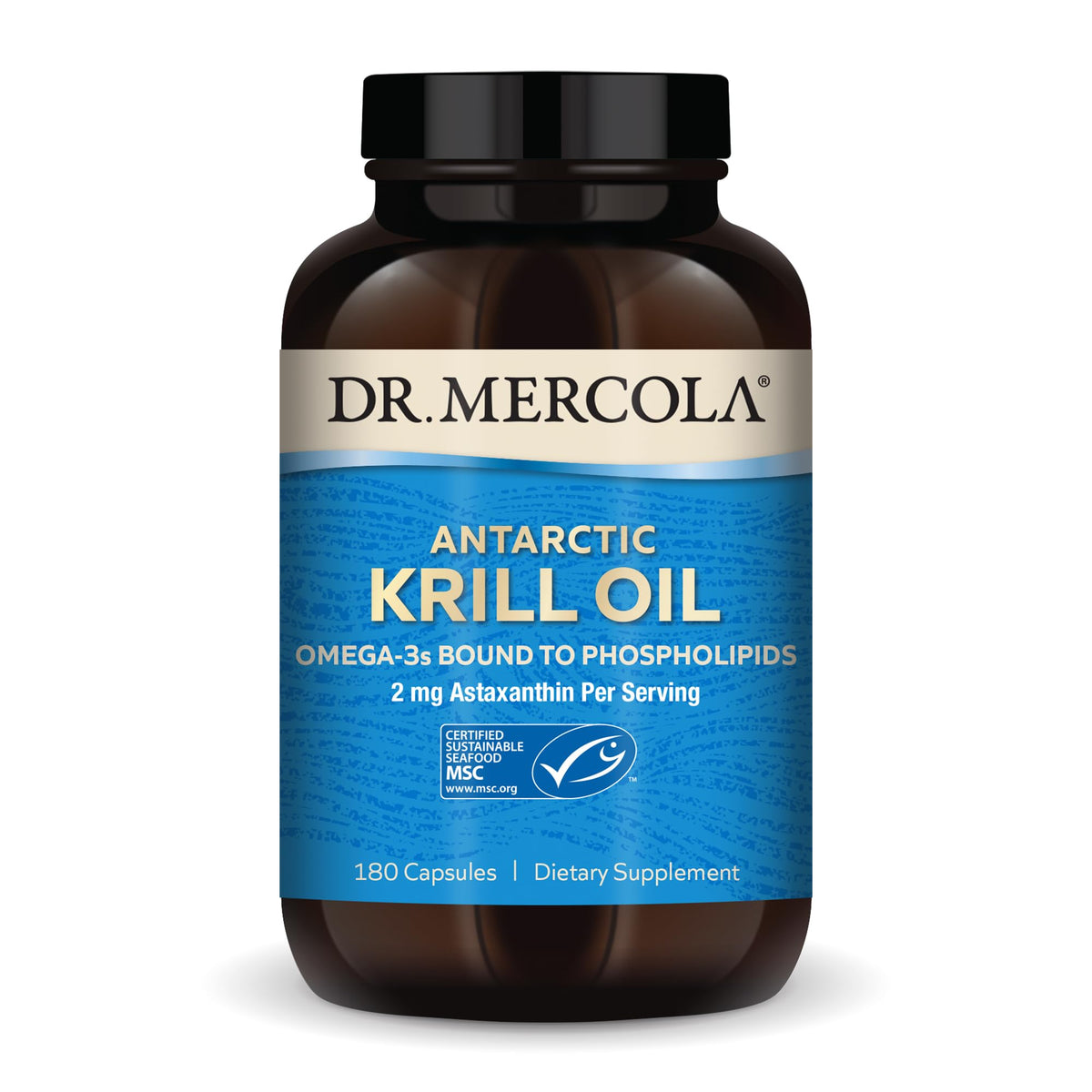 Dr. Mercola aceite de krill antártico en botella con omega-3 de alta calidad