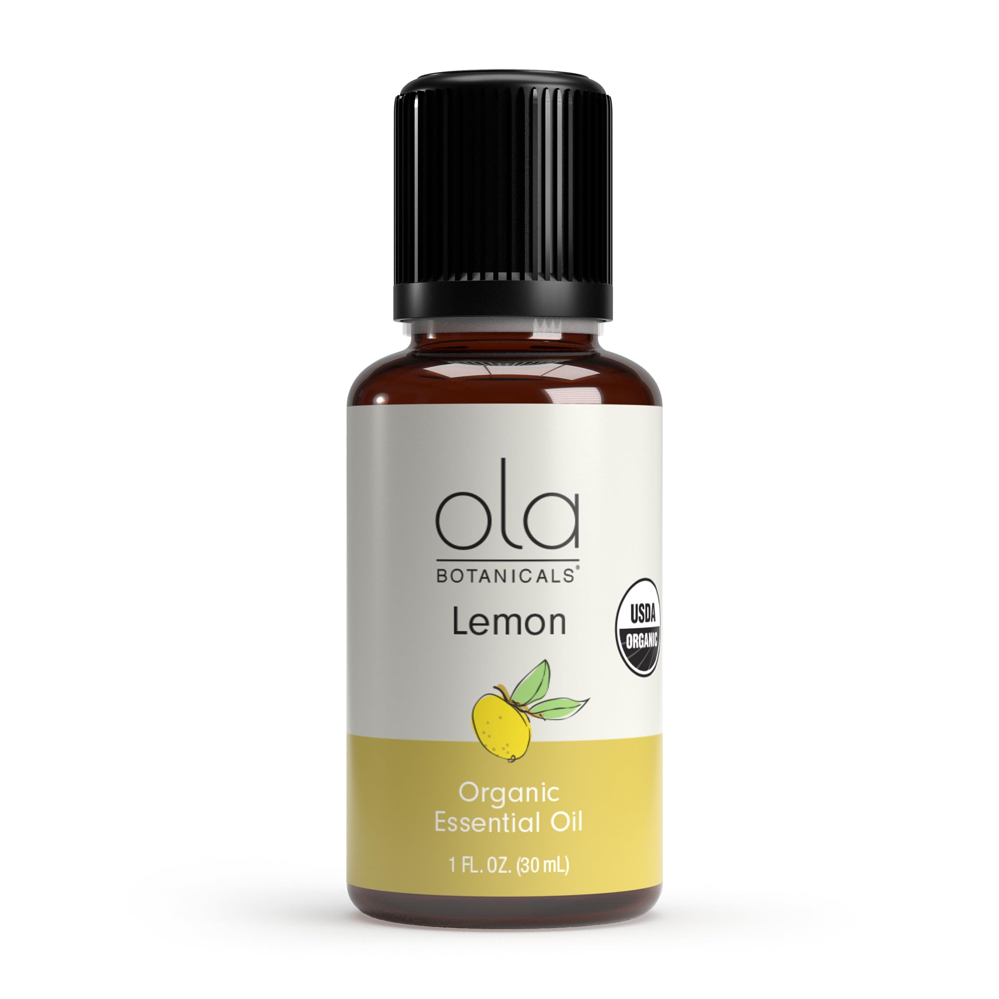 Dr. Mercola Aceite esencial de limón en botella, aroma cítrico fresco para ambientar espacios.
