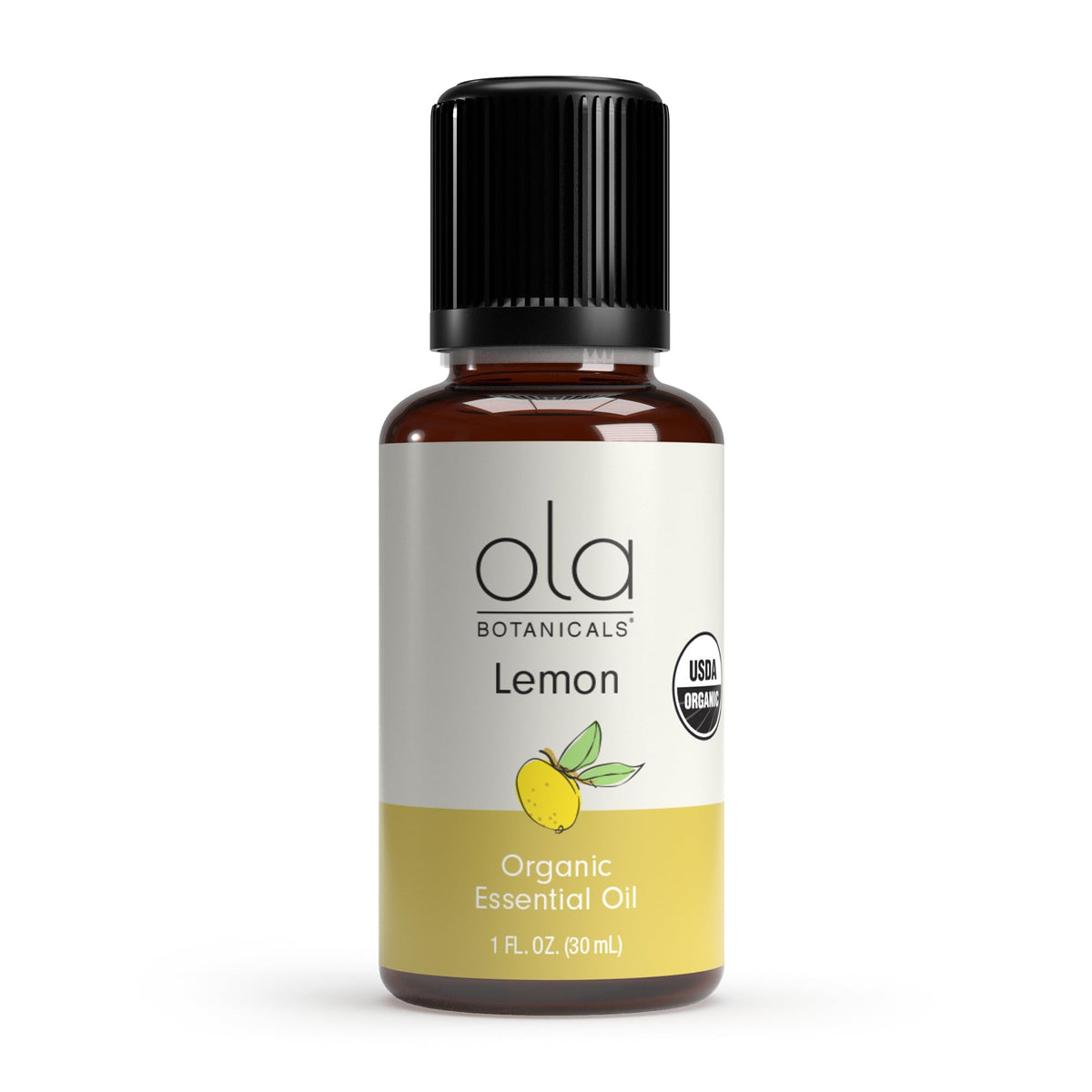 Dr. Mercola Aceite esencial de limón en botella, aroma cítrico fresco para ambientar espacios.