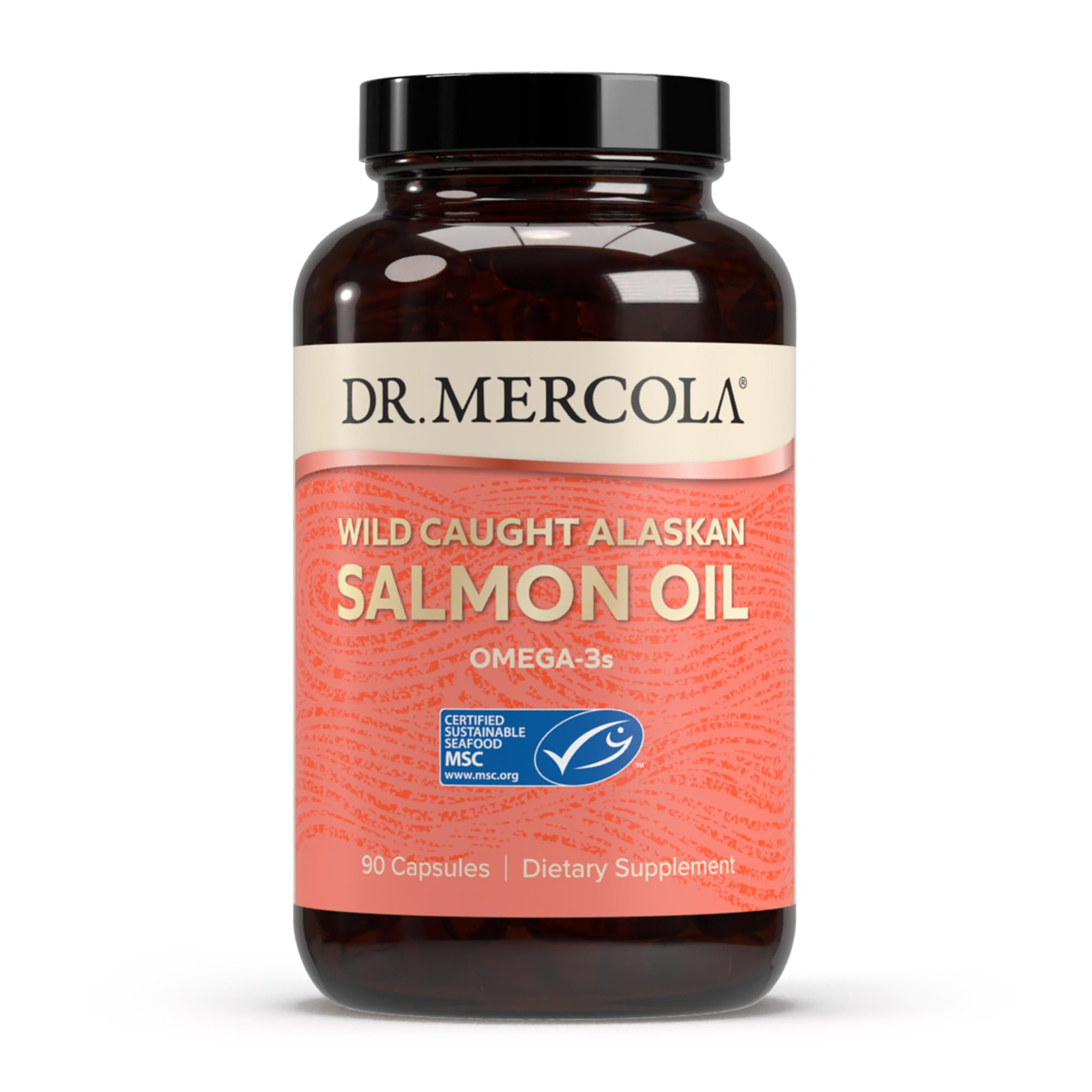 Dr. Mercola aceite de salmón salvaje en botella para uso diario de omega-3