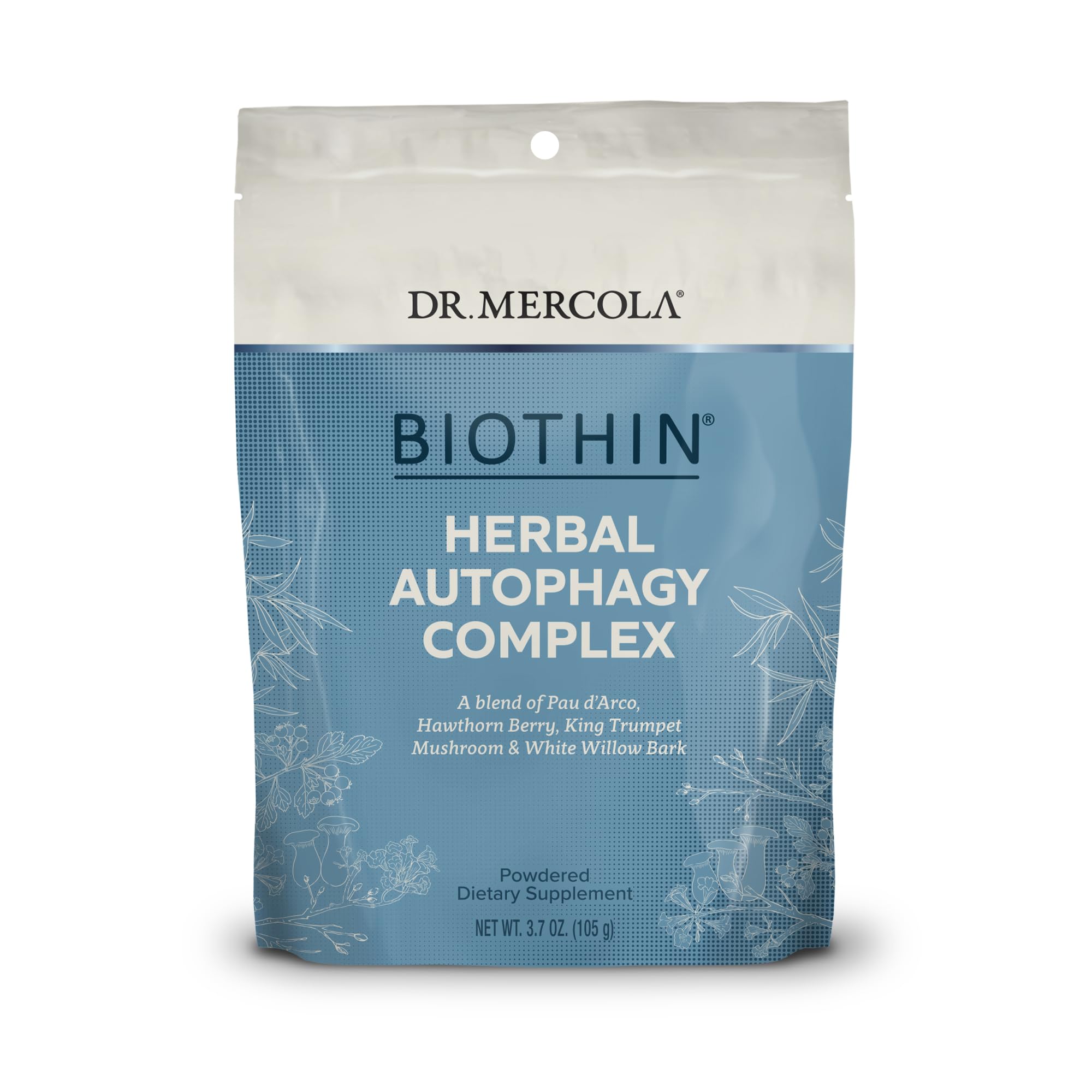 Biothin de Dr. Mercola, polvo herbal para apoyo diario y bienestar.