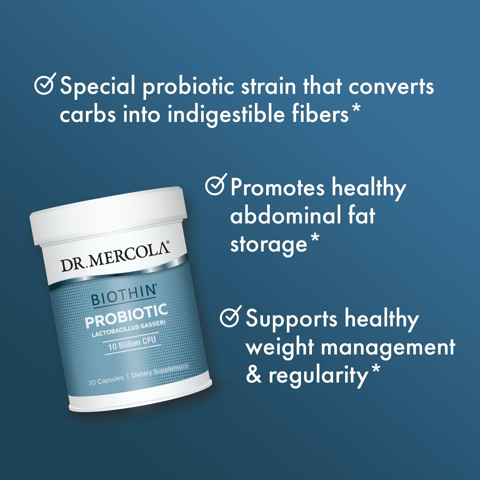 Mano sosteniendo una cápsula Biothin Probiotic para uso diario.
