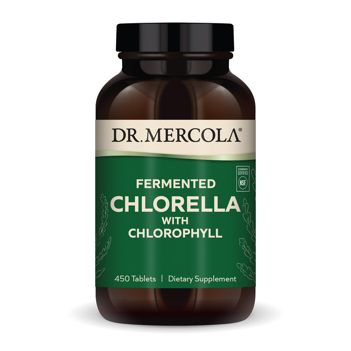 Dr. Mercola Chlorella fermentada en botella para uso diario