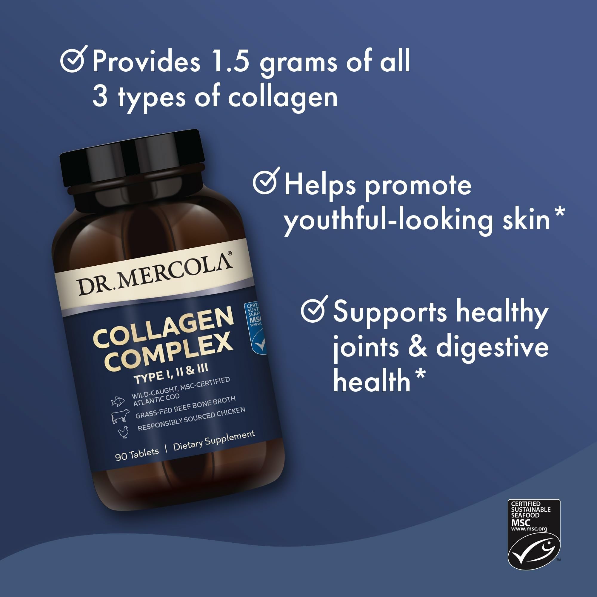 Dr. Mercola Collagen Complex: fuente marina de colágeno de bacalao