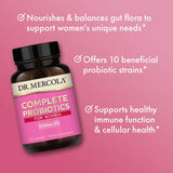 Dr. Mercola Probióticos para Mujeres: dosis diaria simplificada en una cápsula.