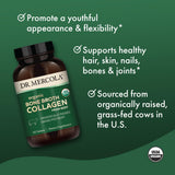 Dr. Mercola Dosis diaria de 1.8 g de colágeno en cada tableta.