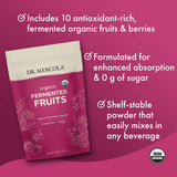 Dr. Mercola Frutas fermentadas orgánicas servidas en tazón, sabor natural y digestión suave.