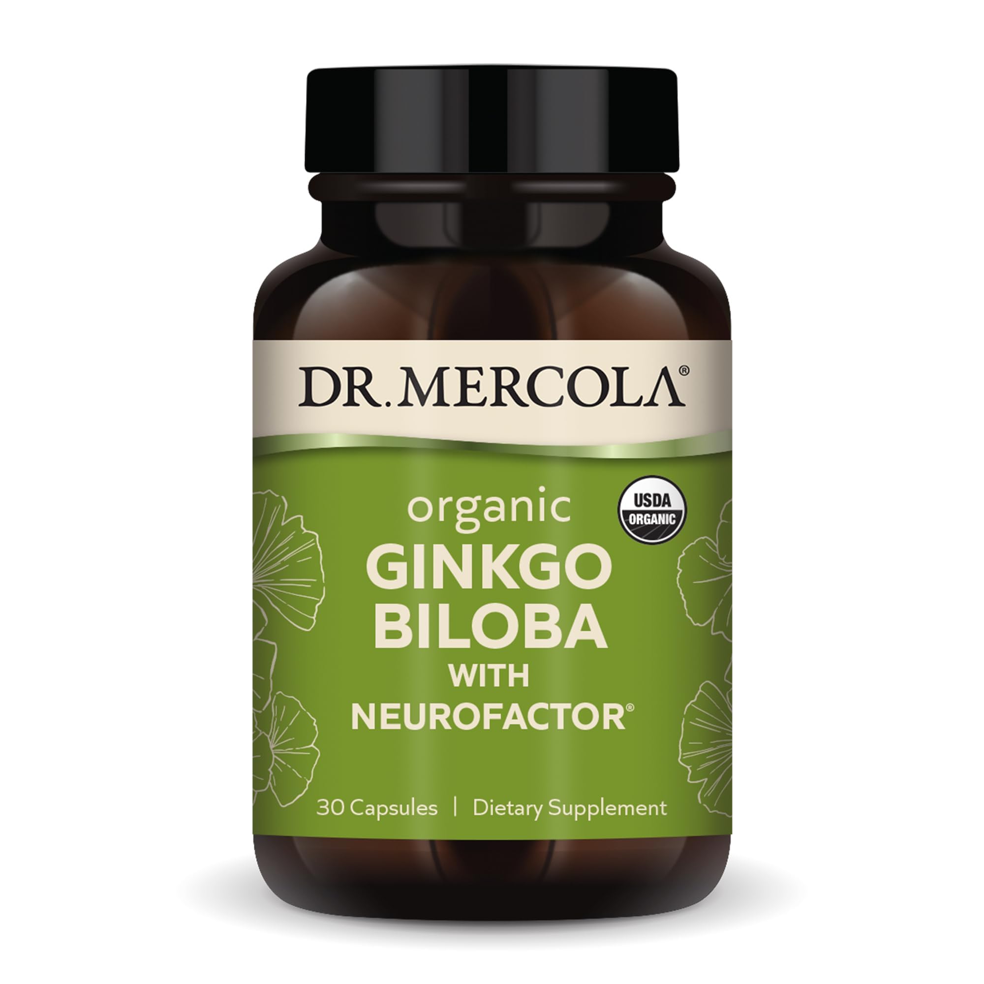 Dr. Mercola Ginkgo Biloba cápsulas, claridad mental diaria.