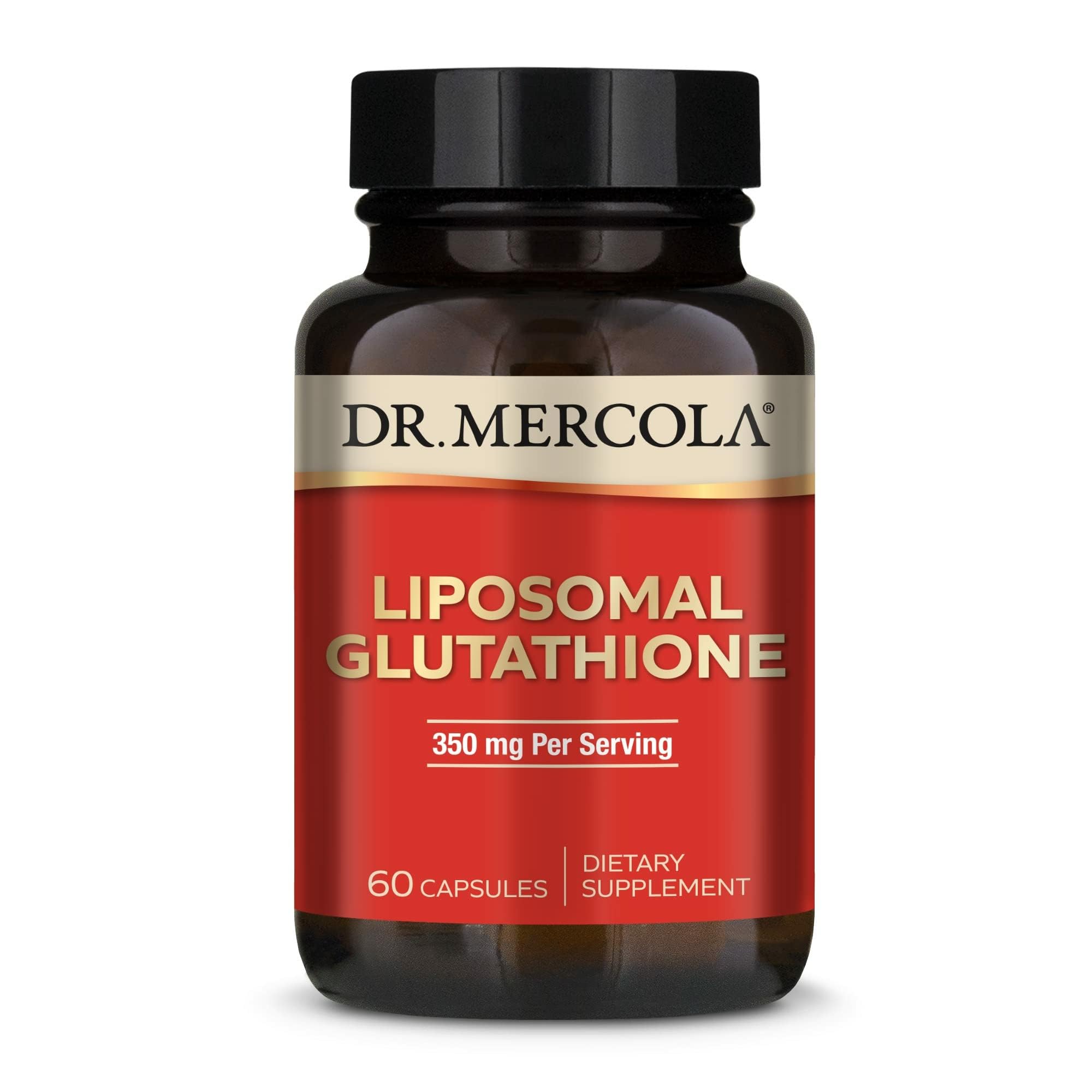 Dr. Mercola Glutatión Liposomal en botella para apoyo de energía y antioxidante.