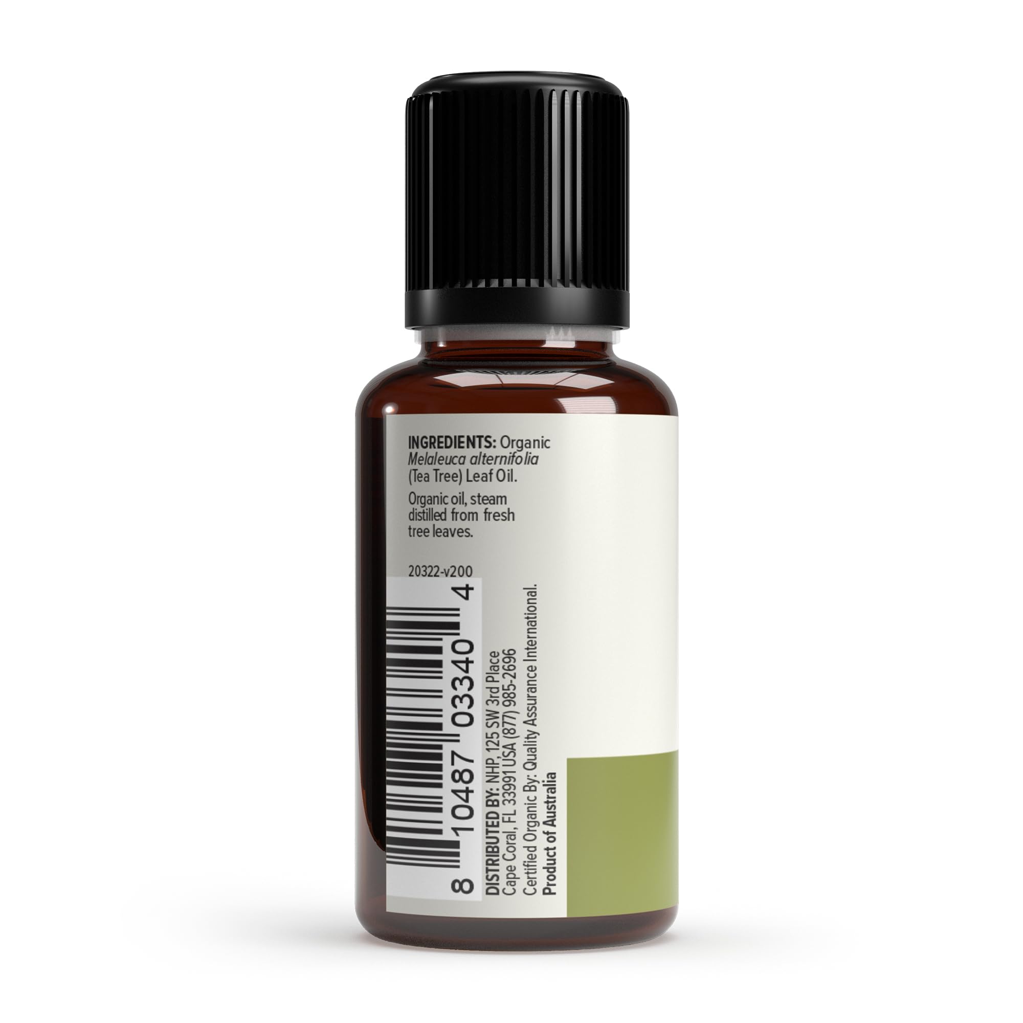 Dr. Mercola Aceite Esencial de Árbol de Té — gotero para aplicación precisa y versátil.