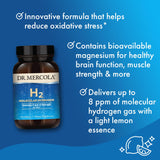 Dr. Mercola H2 alcanza hasta 8 ppm en agua de 480 ml
