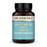 Dr. Mercola Hair, Skin and Nails: botella con cápsulas para consumo diario.