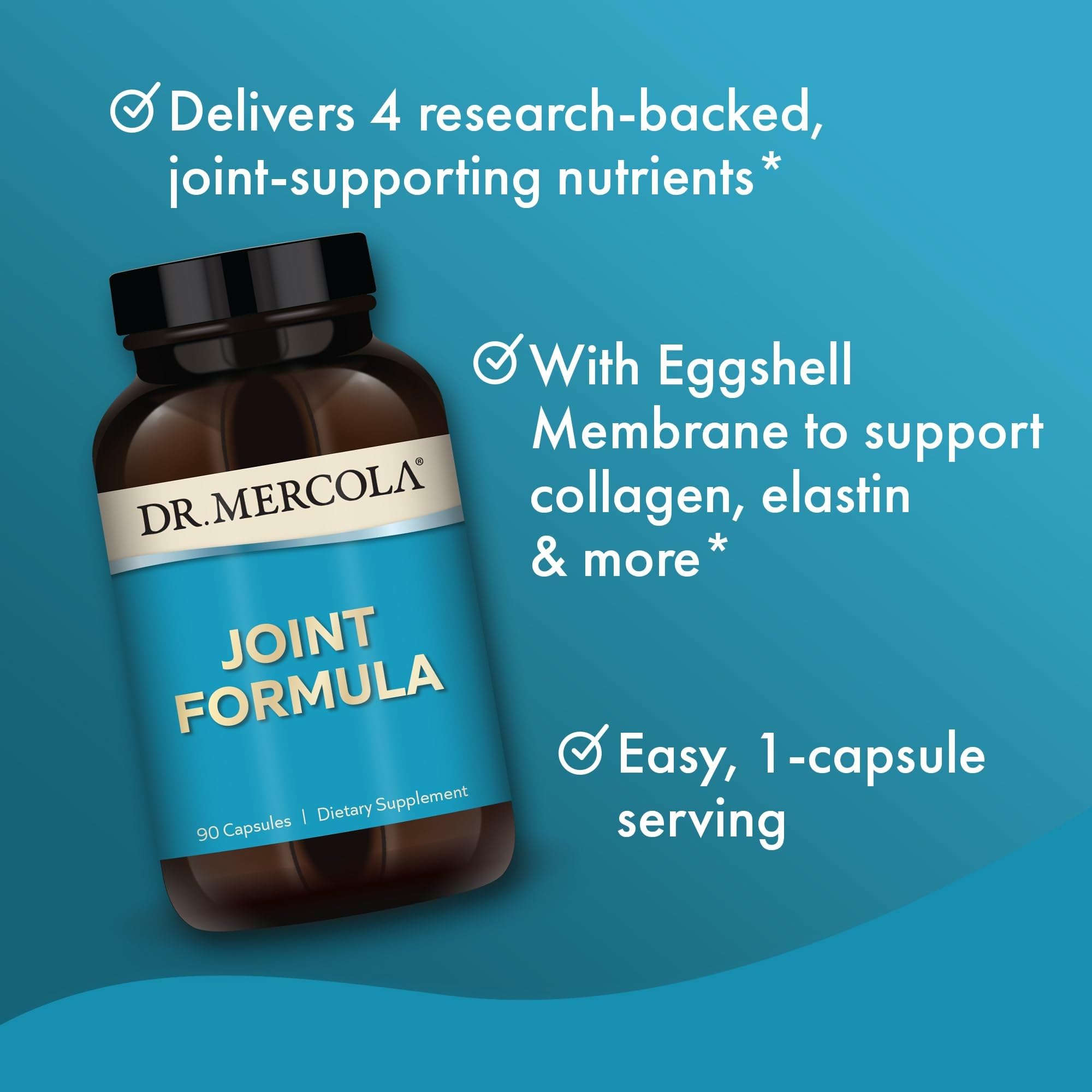 Dr. Mercola Joint Formula etiqueta de ingredientes para soporte del cartílago
