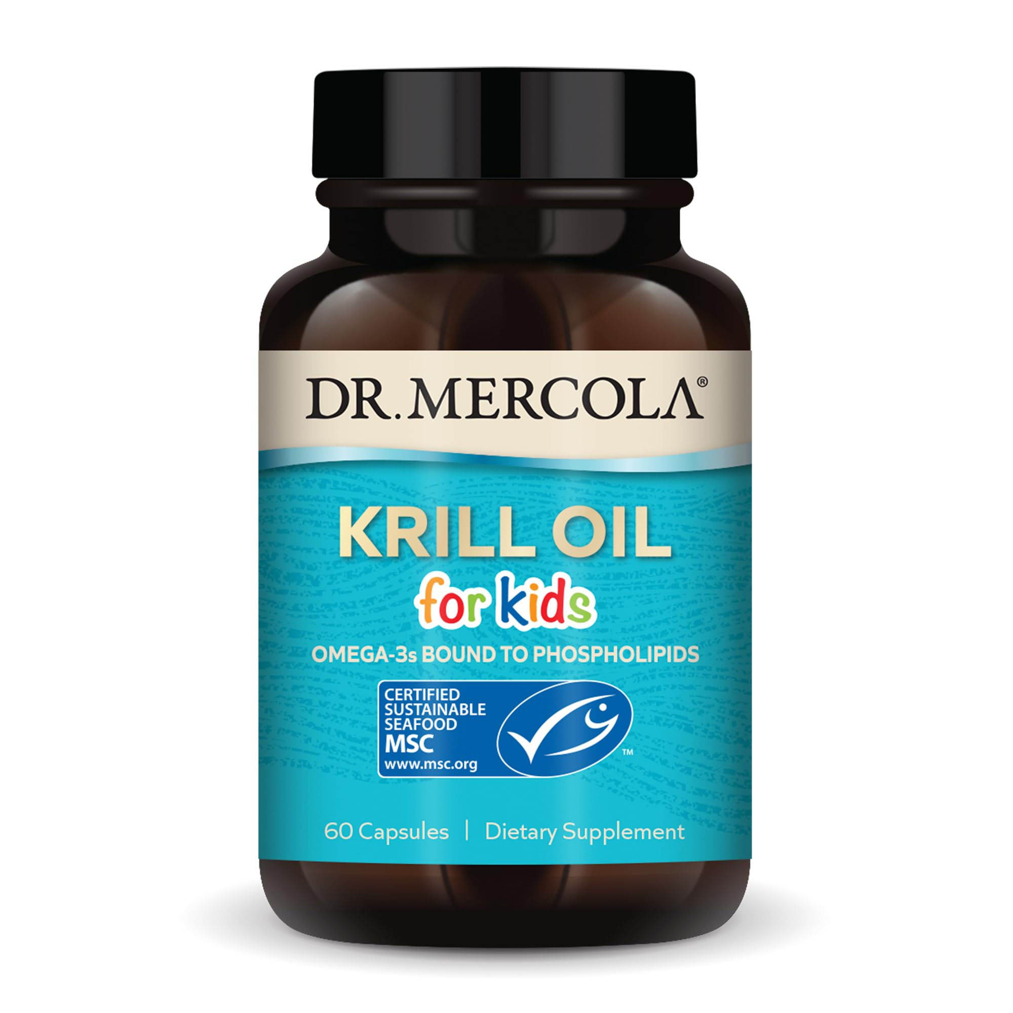Dr. Mercola Krill Oil para Niños, botella de 320 mg, apoyo al desarrollo cerebral