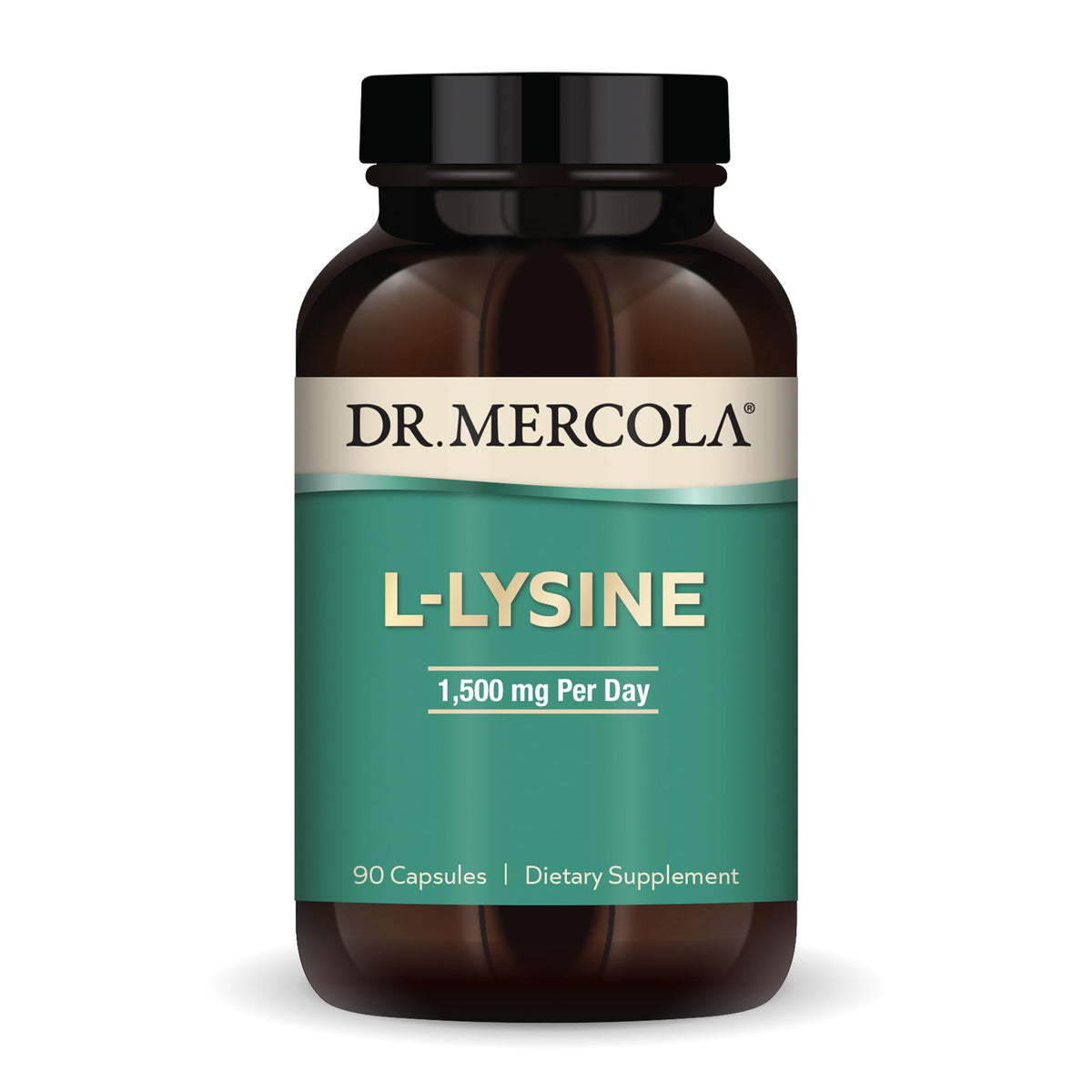 Dr. Mercola L-Lisina: cápsulas 1500 mg en botella, posible apoyo inmunitario.
