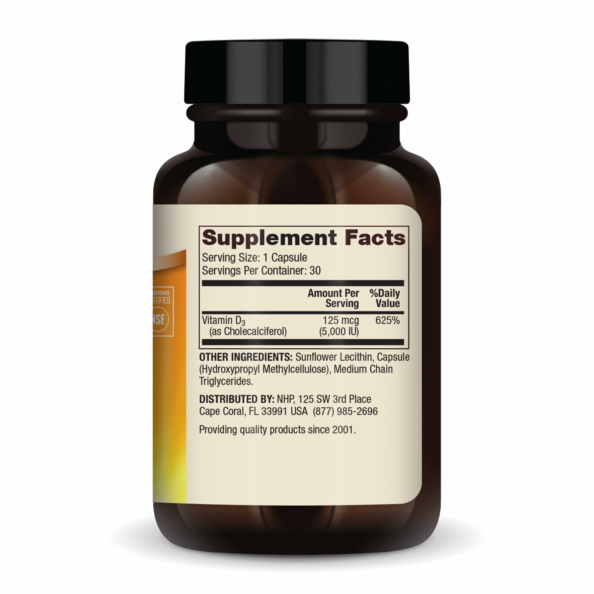 Etiqueta detallada de Dr Mercola Liposomal Vitamina D3 para apoyar la salud diaria.