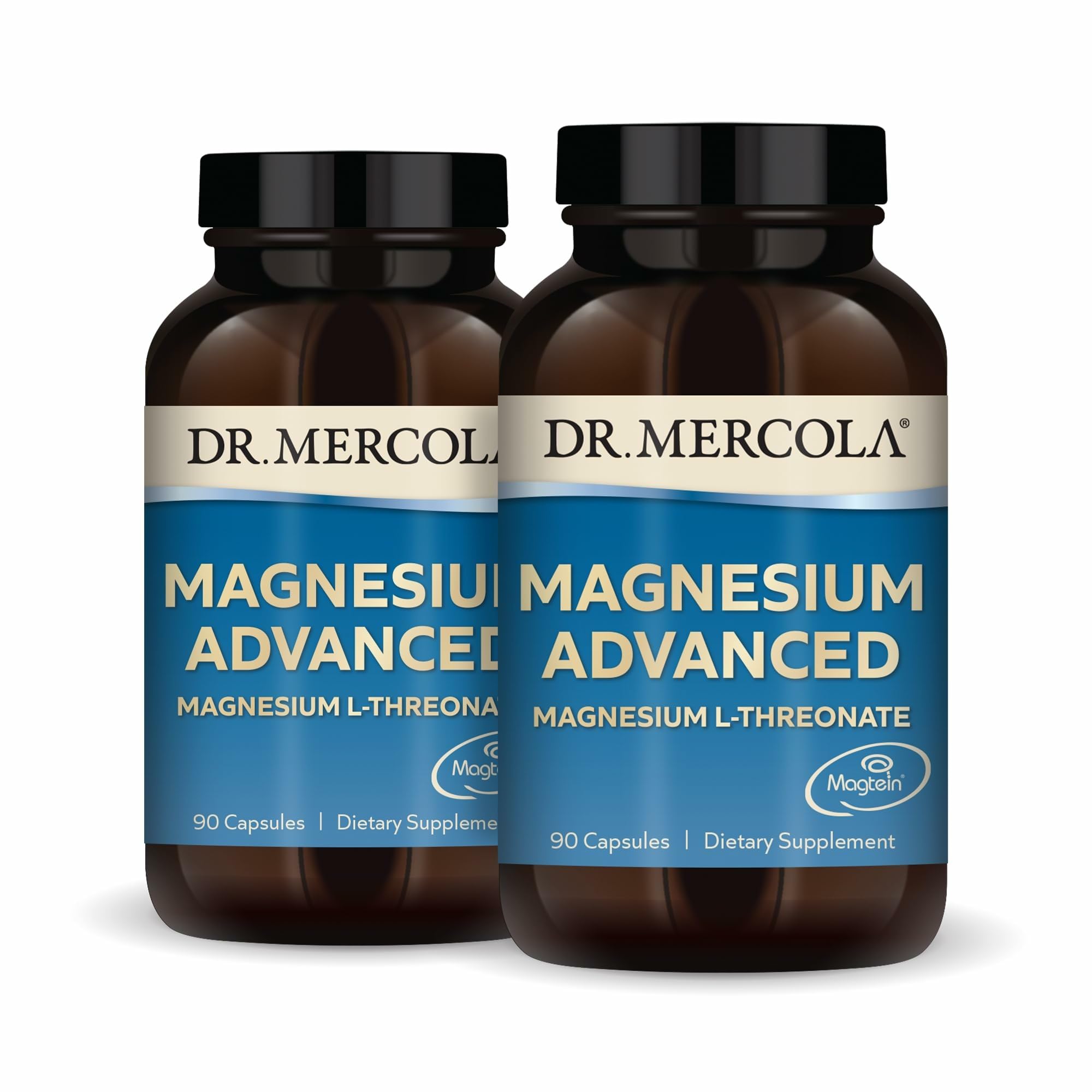 Dr. Mercola Magnesium Advanced cápsulas para uso diario y soporte cerebral.