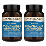 Dr. Mercola Magnesio Masticable Avanzado en caja, sabor cereza, fácil de incorporar.