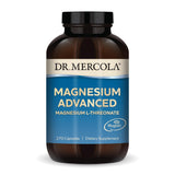 Dr. Mercola Magnesium Advanced, cápsulas en botella, posible apoyo a huesos, articulaciones y cerebro.