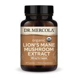 Dr. Mercola Melena de León, cápsulas 500 mg para apoyo cognitivo diario.
