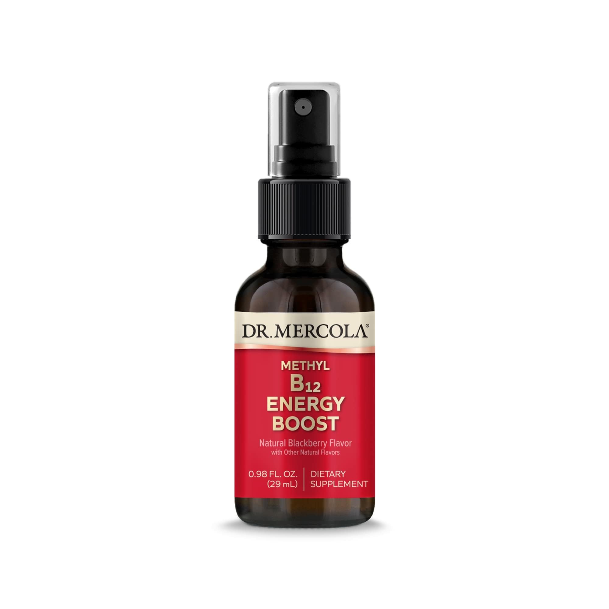 Dr. Mercola Methyl B12 Energy Boost spray para energía rápida en cualquier lugar.