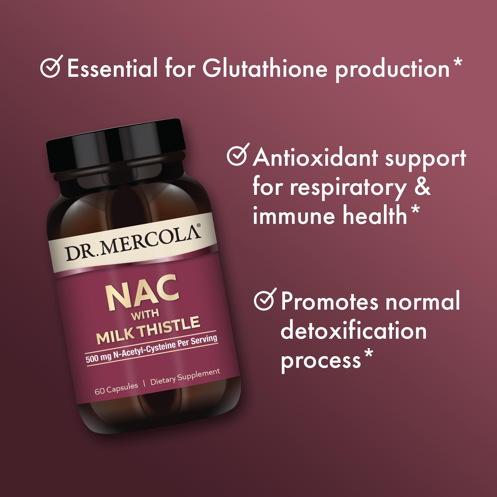 Dr. Mercola NAC cápsulas libres de gluten para dietas
