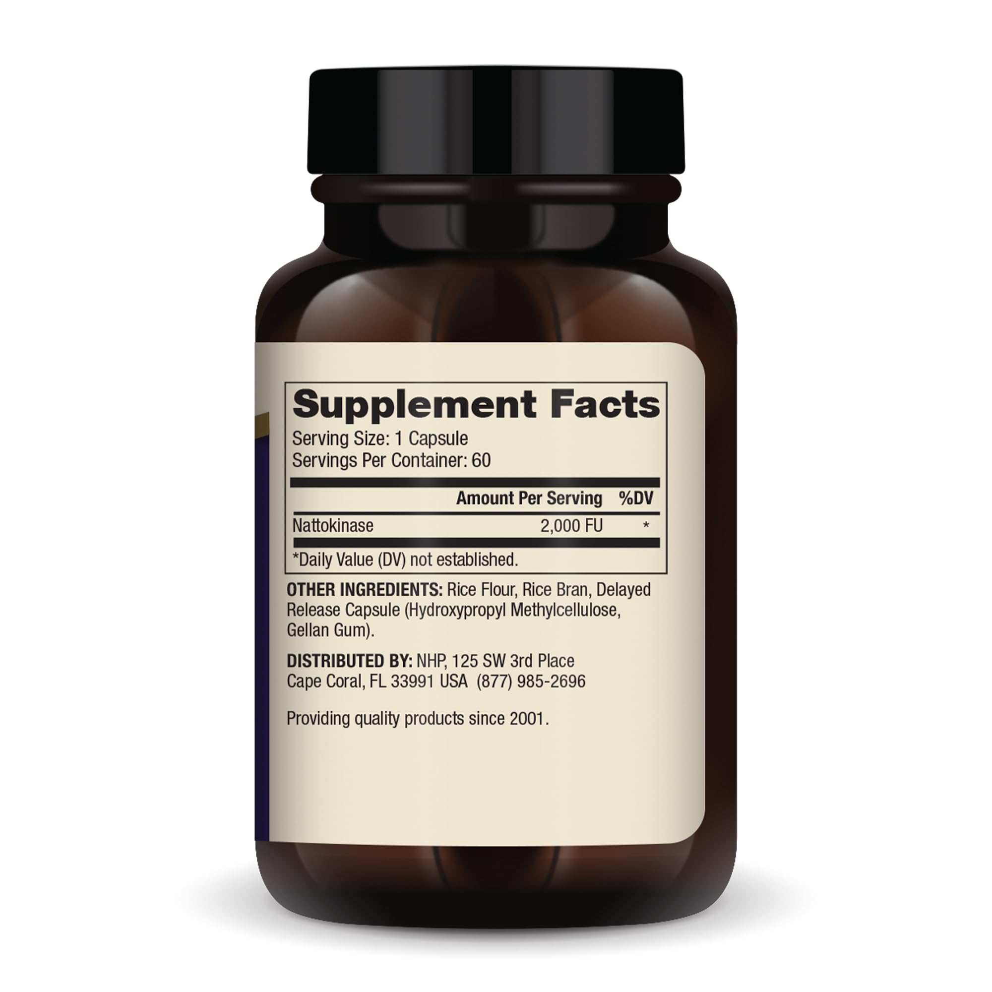 Dr. Mercola nattokinase envase de 60 tabletas para uso diario.
