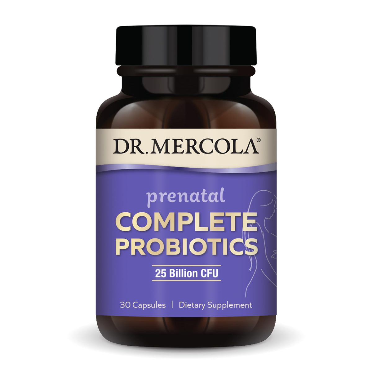 Dr. Mercola Prenatal Complete Probiotics en bote para comodidad digestiva