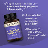 Dr. Mercola Prenatal Complete Probiotics dosis diaria para uso sostenible
