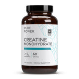 Dr. Mercola Pure Power Creatine Monohydrate frasco para energía en entrenamientos