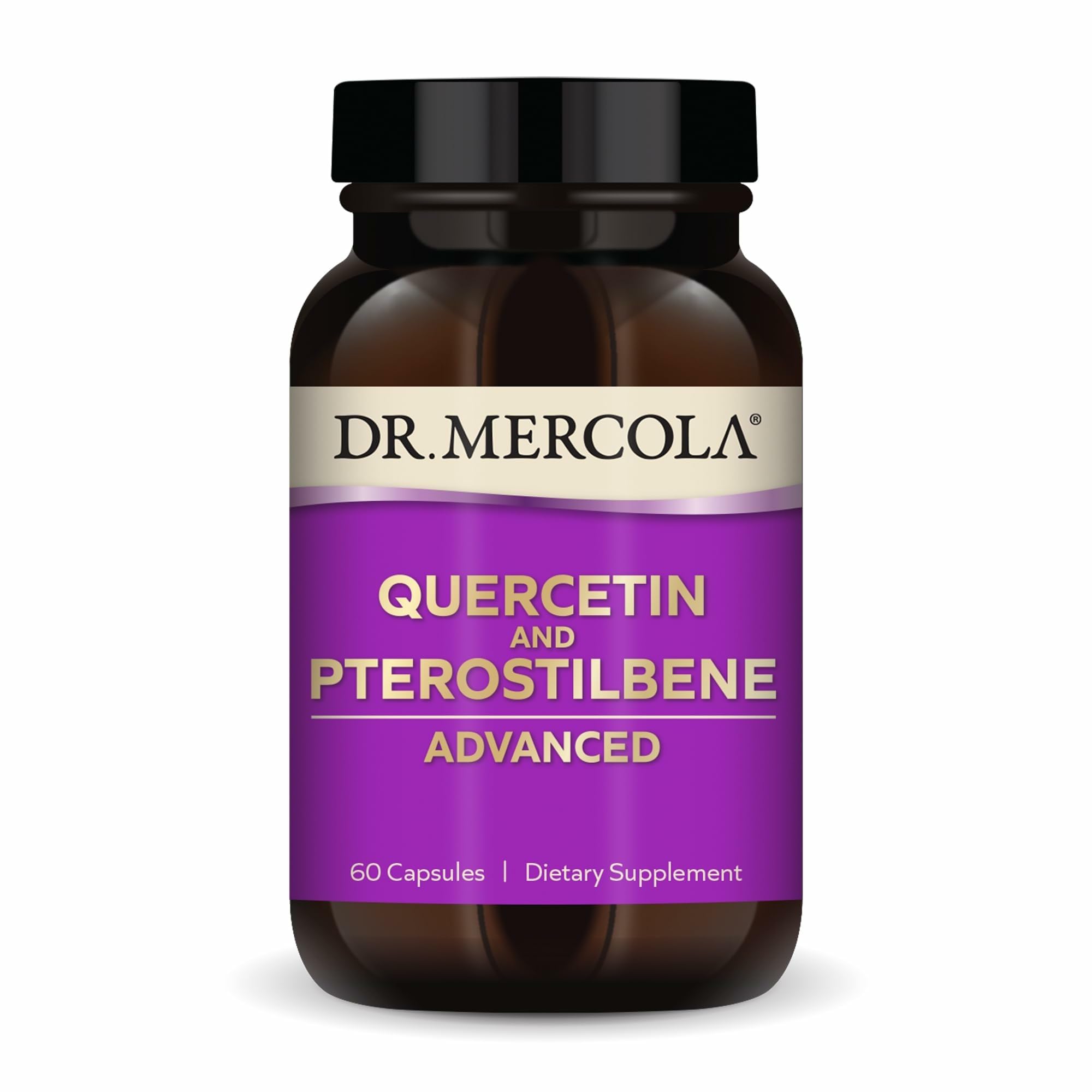 Dr. Mercola Quercetina-Pterostilbeno Avanzado: cápsulas para uso diario que apoyan la salud inmunológica.