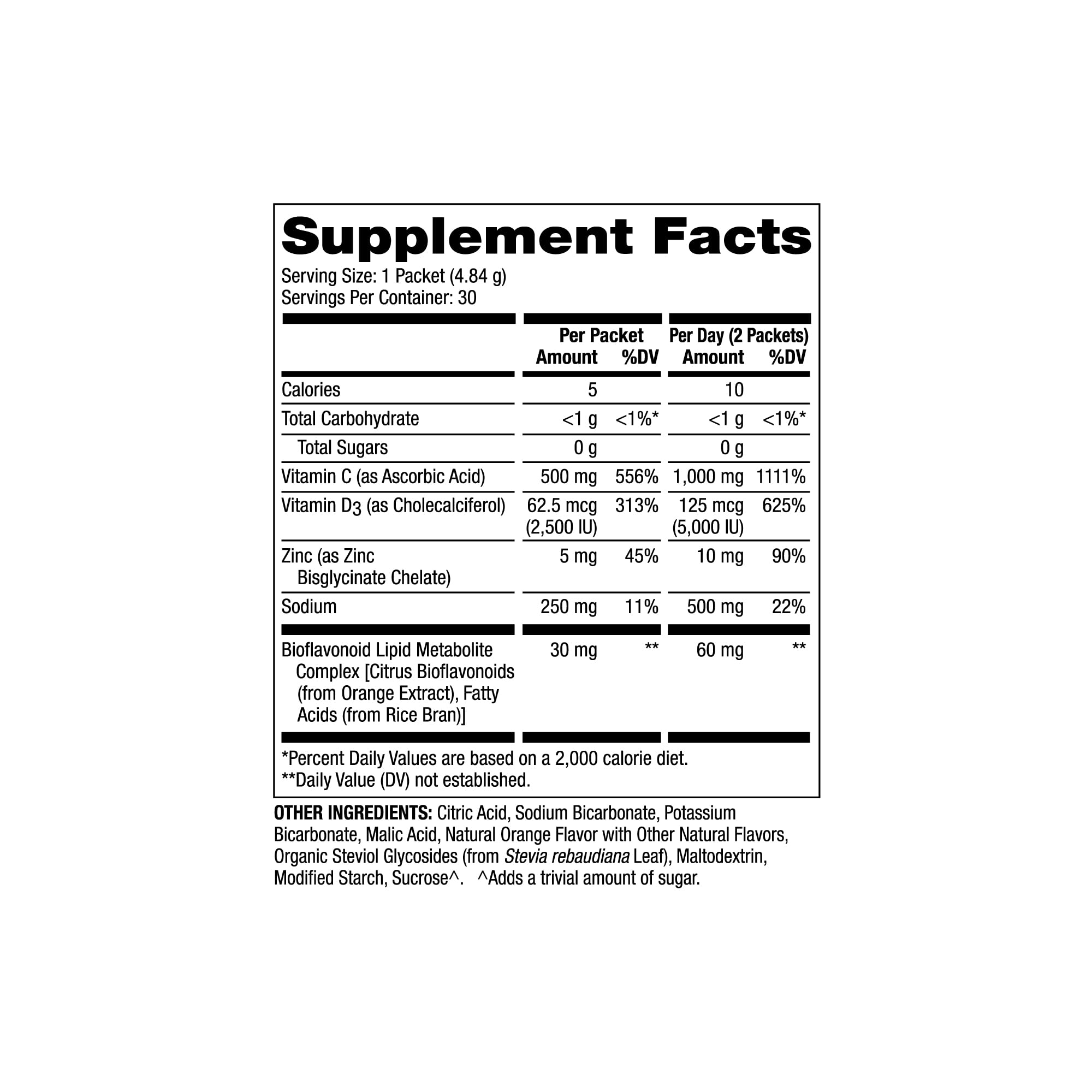 Dr. Mercola Vitamin C-PAK: presentación de caja con 30 sobres