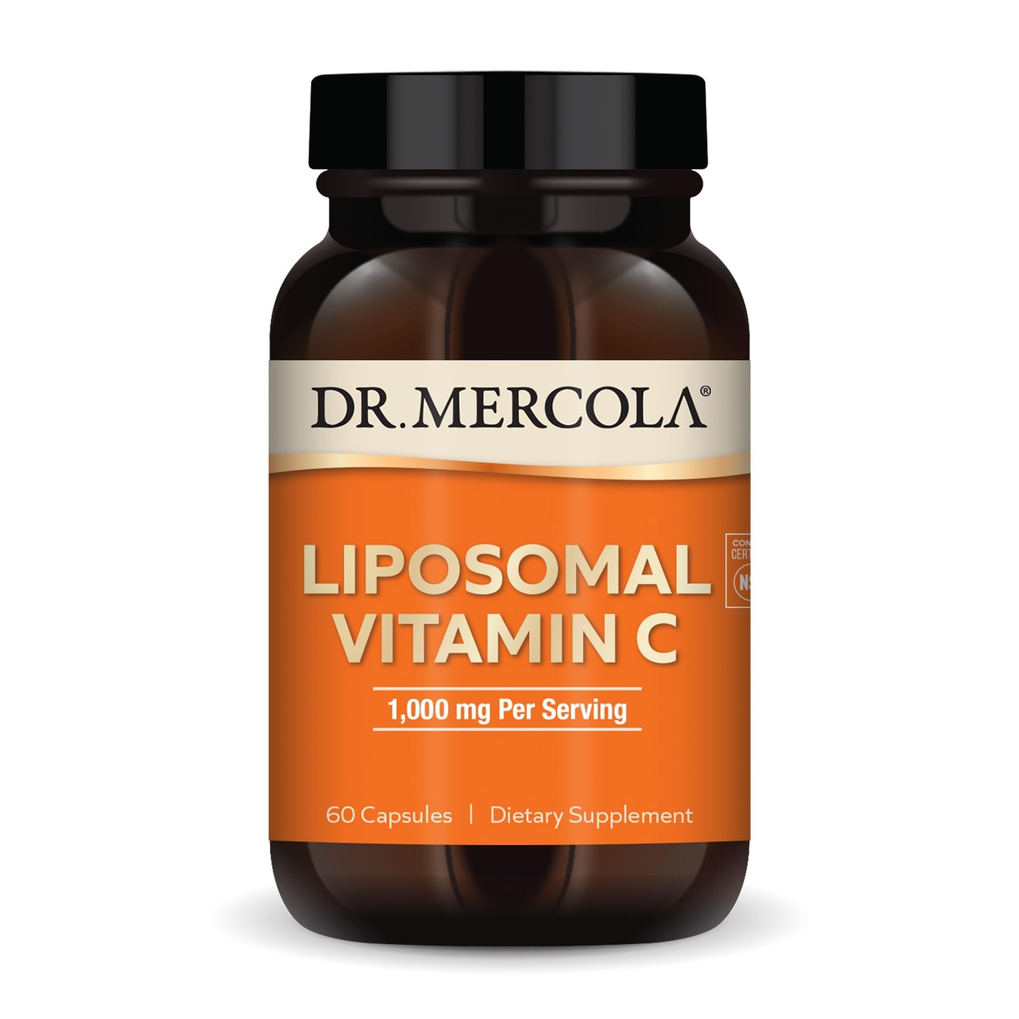 Dr. Mercola Vitamina C liposomada en botella, aporta 1,000 mg para el sistema inmune.