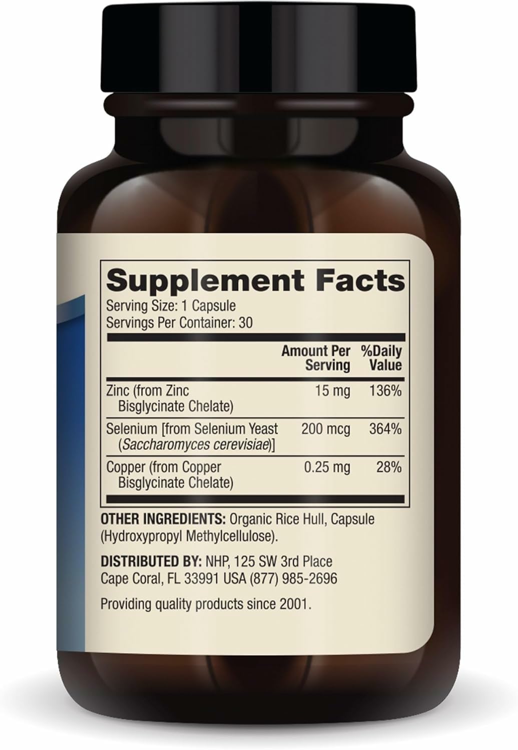 Dr. Mercola Zinc Plus Selenium, etiqueta de ingredientes, zinc glicinato para absorción suave.