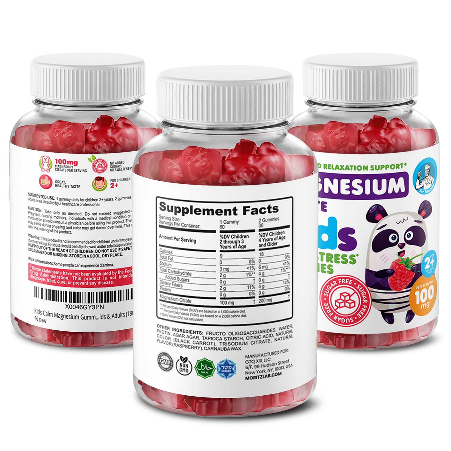 Detalle de las gominolas DR. MORITZ Calm Magnesium con sabor a frambuesa