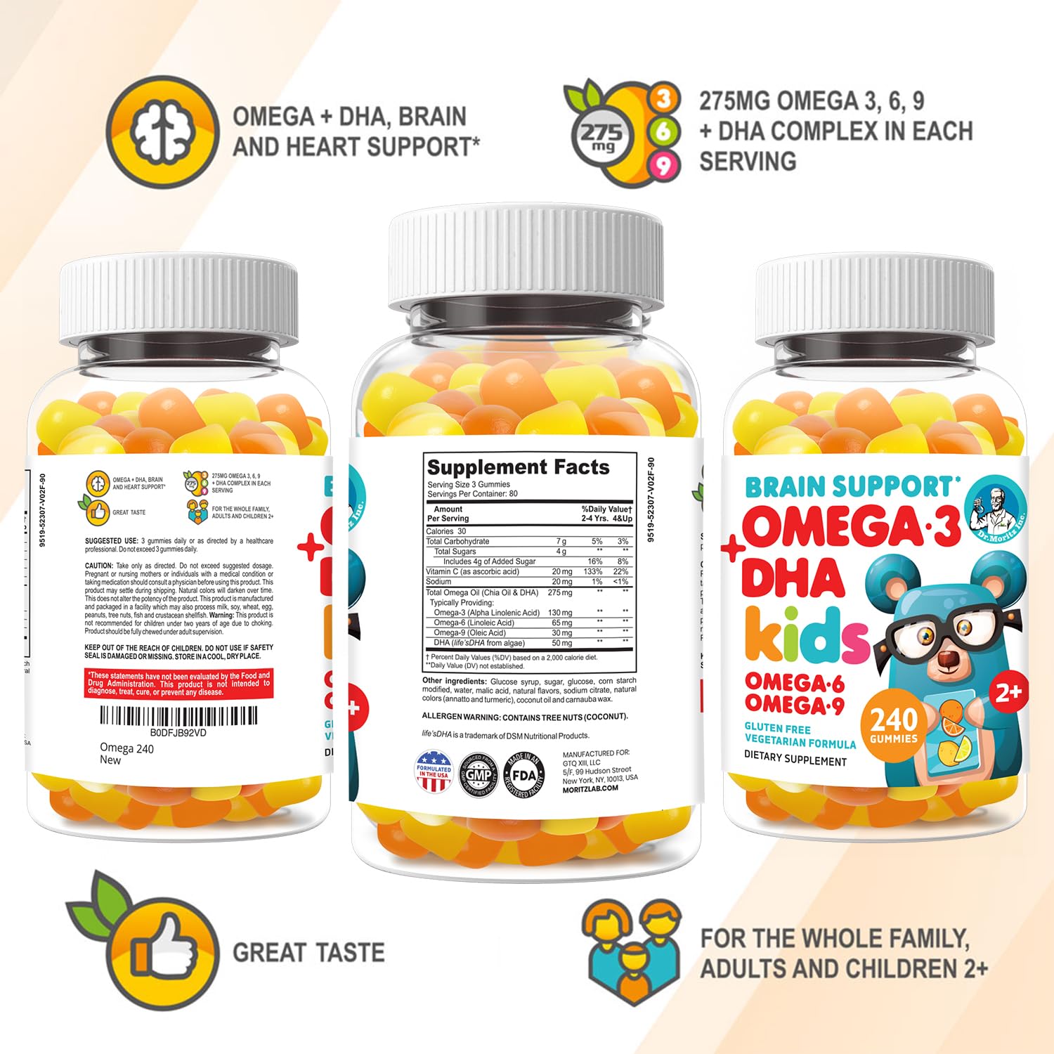 DR. MORITZ Gomitas omega-3 240 unidades, ideal para reabastecer la despensa.
