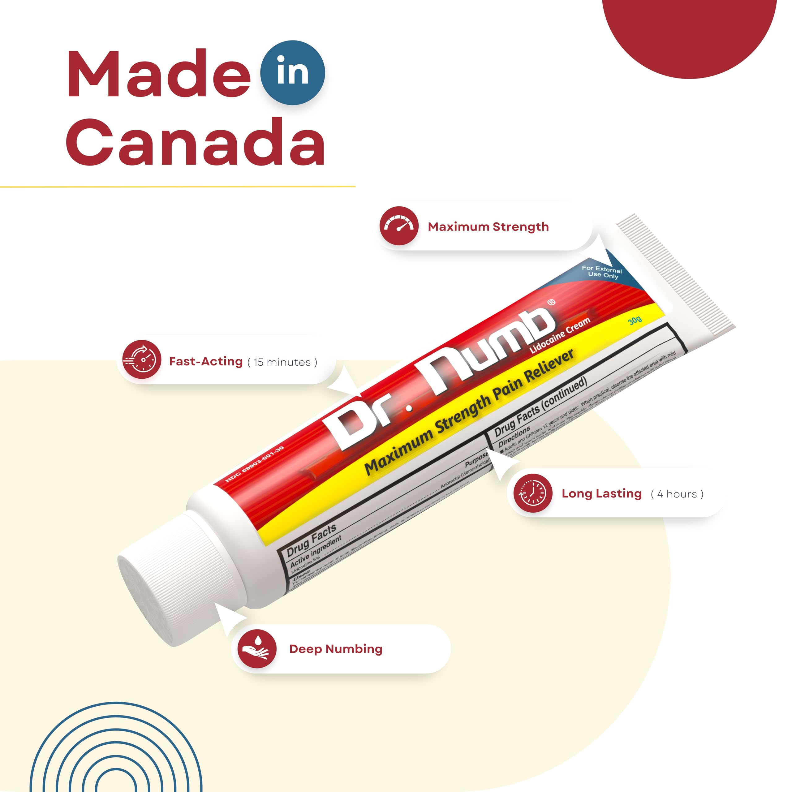 Dr. Numb crema textura sin grasa de rápida absorción